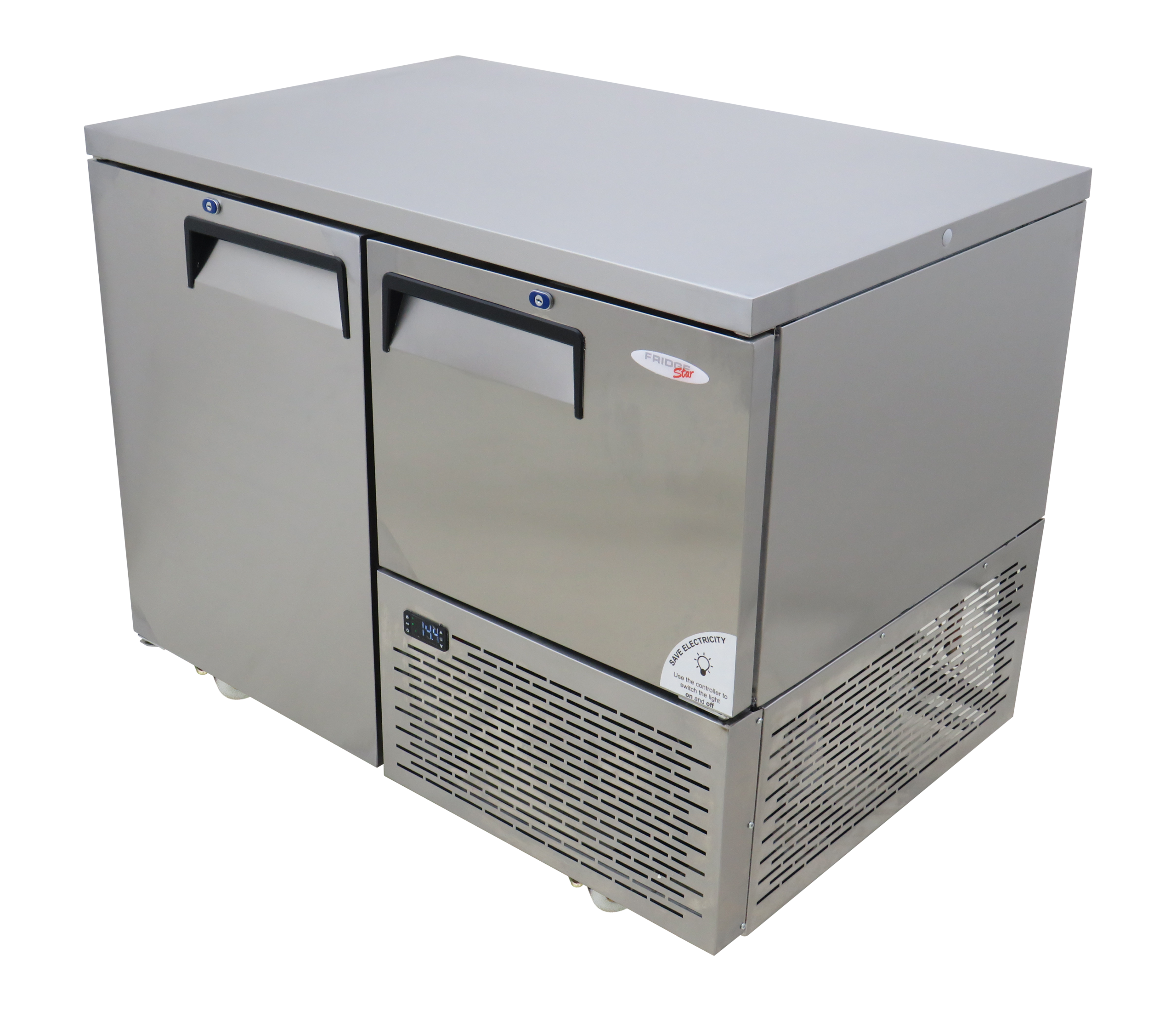 EB1150SG 373 LT Flat Top Stainless Steel Door Underbar Fridge