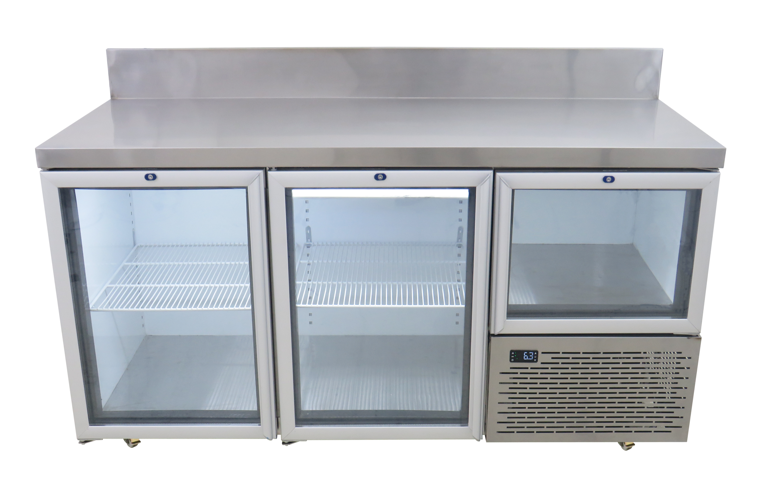 EB1720BG 633 LT Glass Door Underbar Fridge with Splash Back