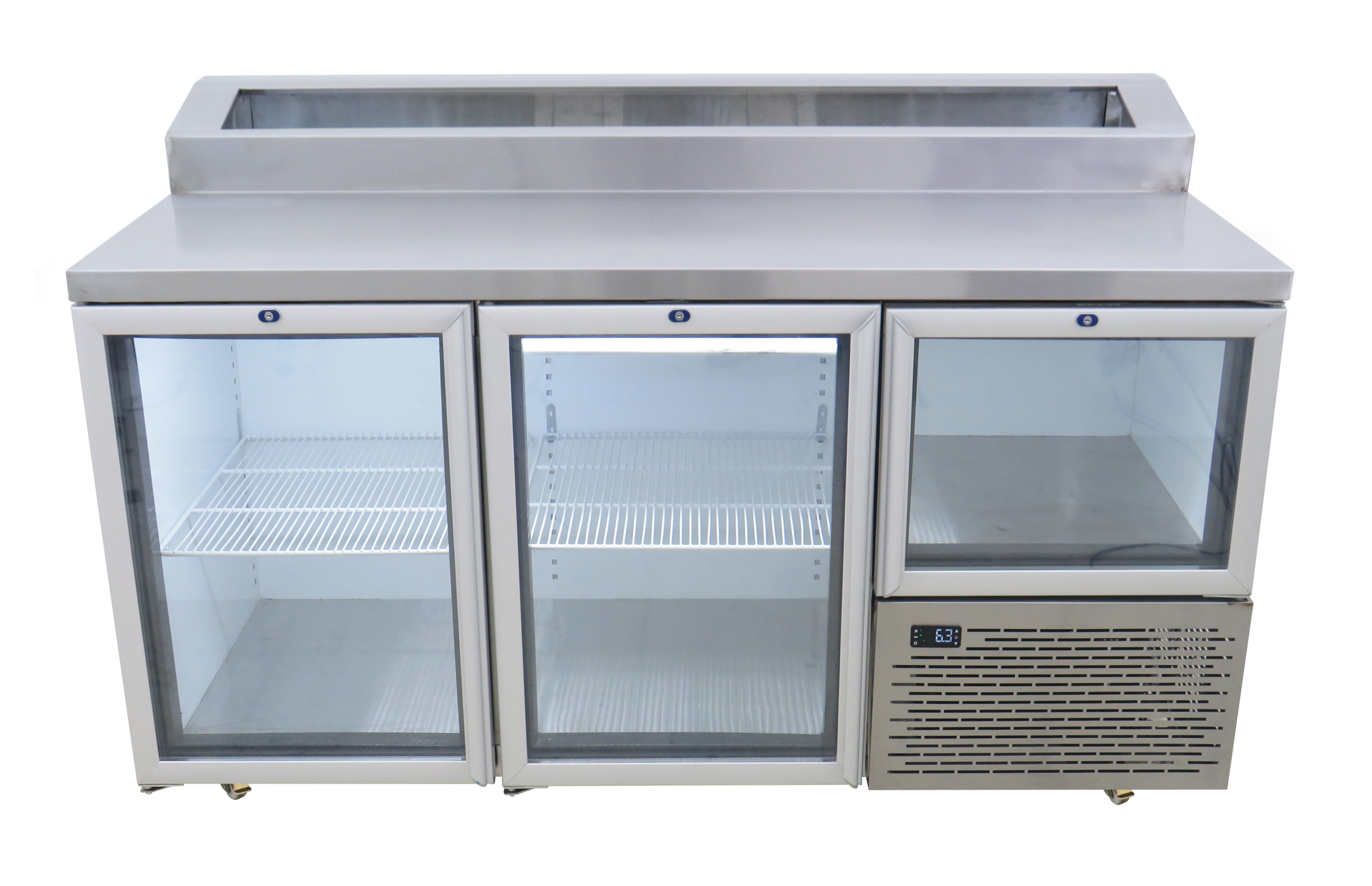 EB1720PG 677 LT Glass Door  Underbar Fridge with Pizza Top