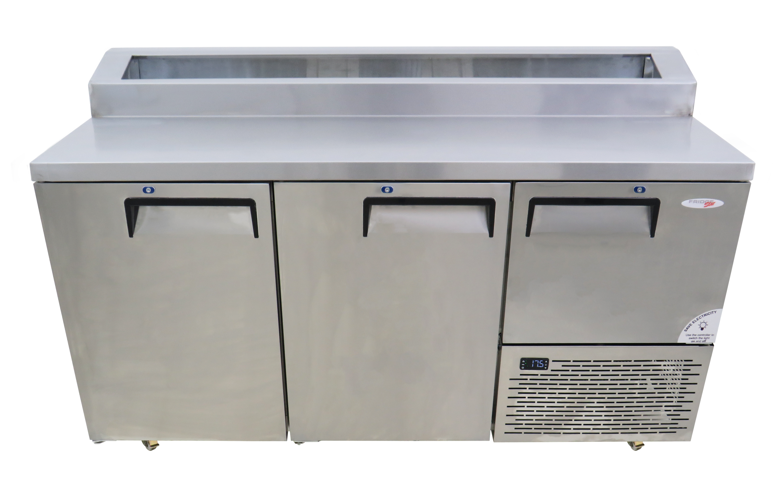 EB1720PS 677 LT Glass Door  Underbar Fridge with Pizza Top