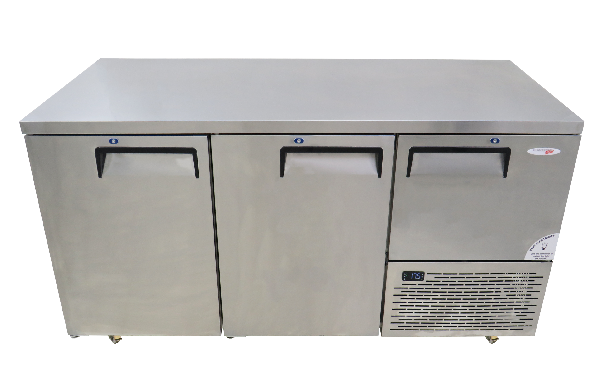 EB1720SS 633 LT Flat Top Stainless Steel Door Underbar Fridge