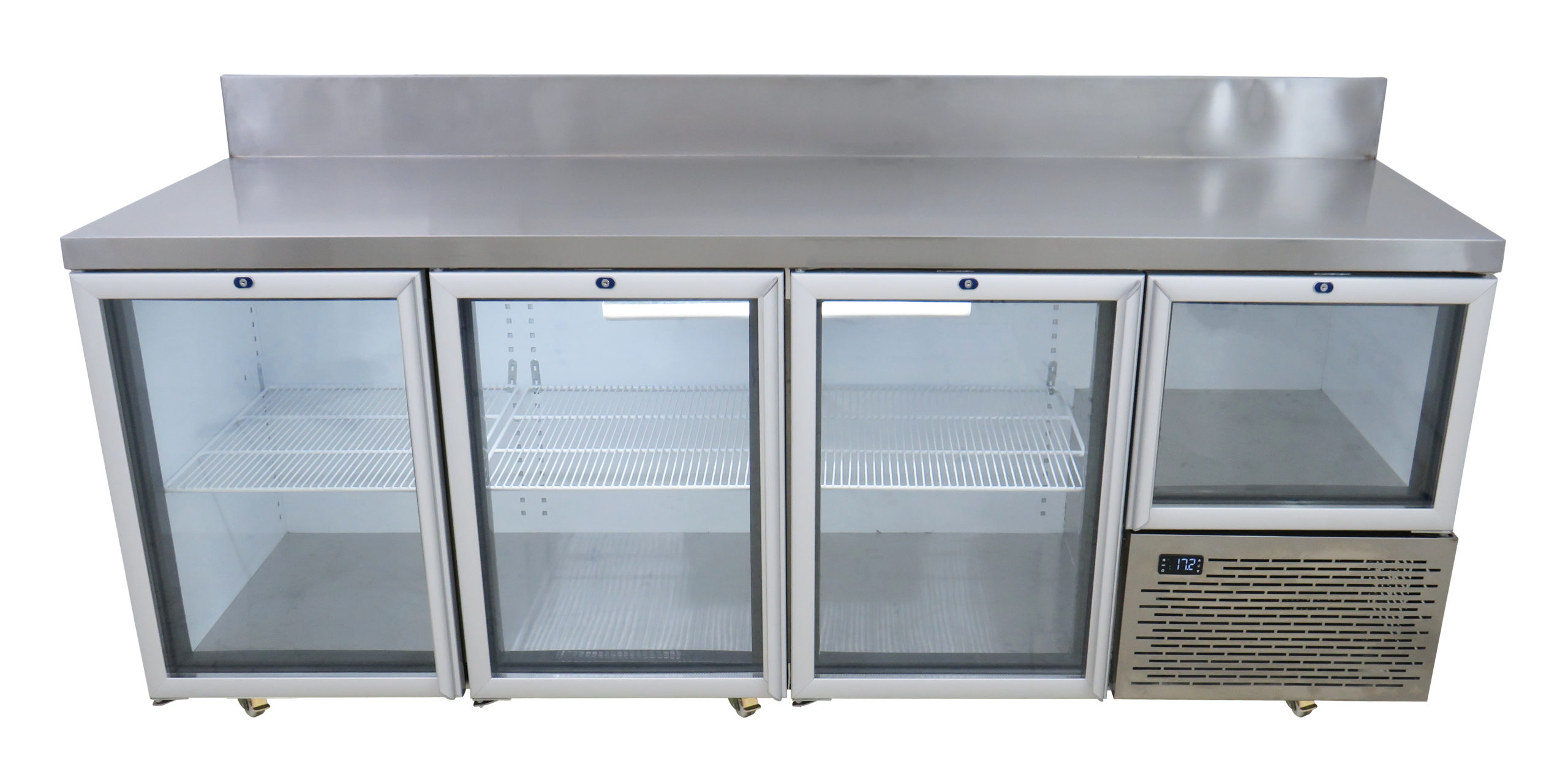 EB2300BG 893 LT Glass Door Underbar Fridge with Splash Back