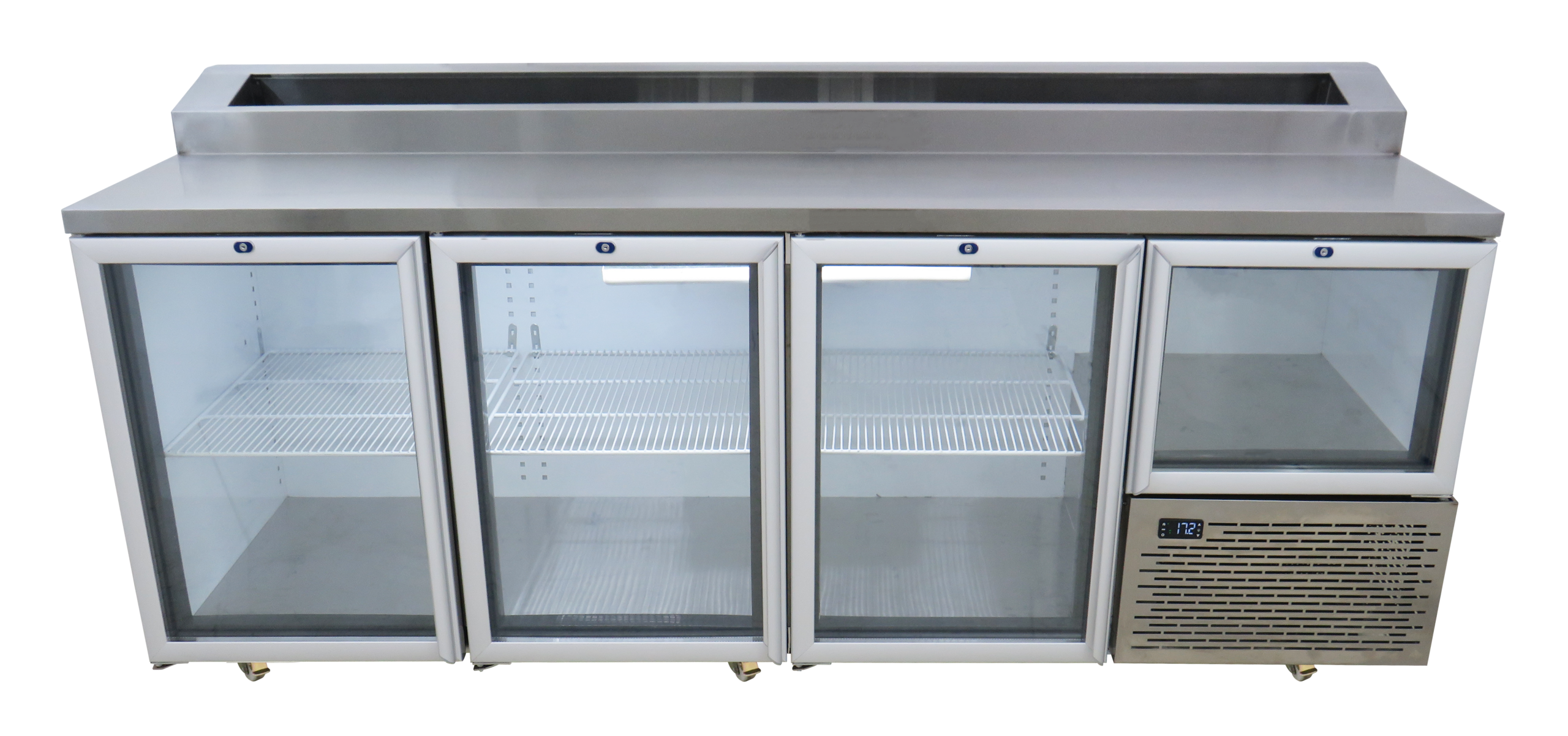 EB2300PG 951 LT Glass Door  Underbar Fridge with Pizza Top