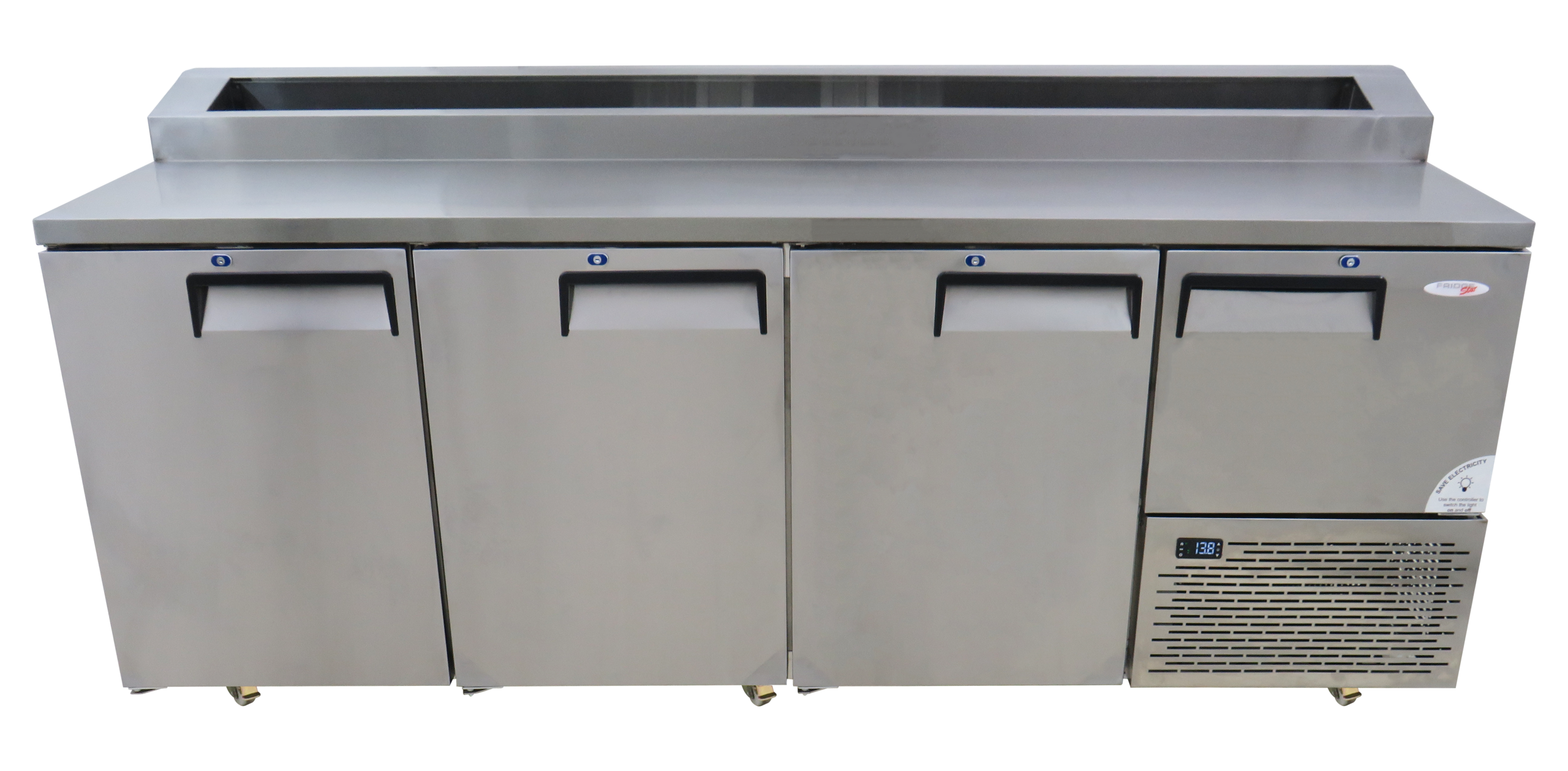 EB2300PS 951 LT Stainless Steel Door  Underbar Fridge with Pizza Top