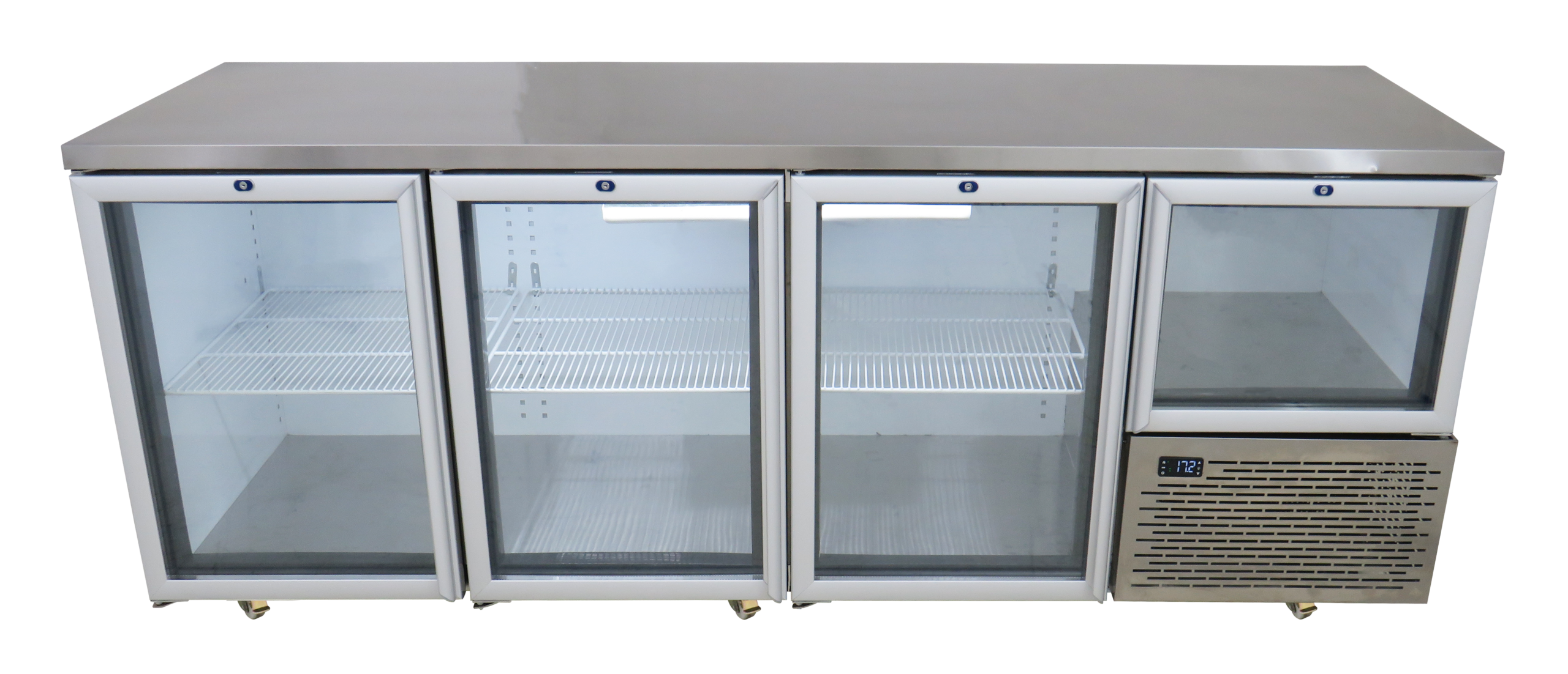 EB2300SG 893 LT Flat Top Glass Door Underbar Fridge