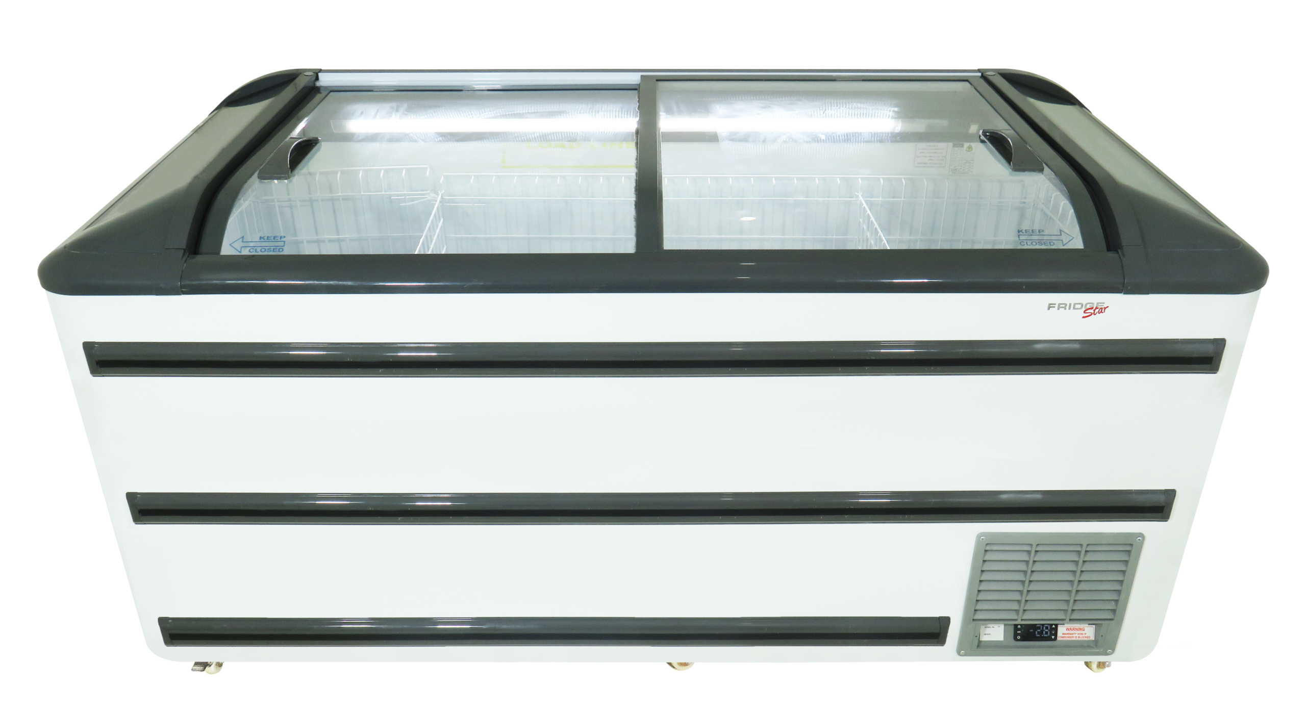 VS2000VT 788 LT Glass Top Island Freezer White