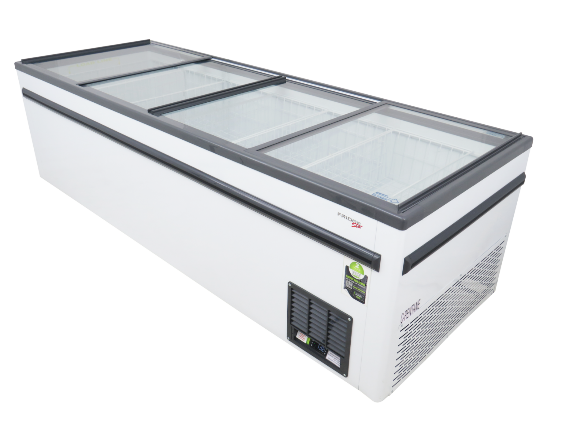 VS2500 1055 LT Glass Top Island Freezer