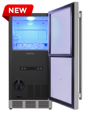 SnoMaster SMIC-30S  - 30Kg/24Hr Plumbed-In Gourmet Type Ice-Maker - Stainless Steel