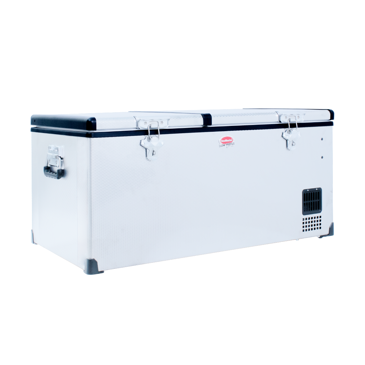 SnoMaster SMDZ-LP96D- 92.5L Low Profile Dual Compartment Mobile Fridge & Freezer AC/DC - Stainless Steel