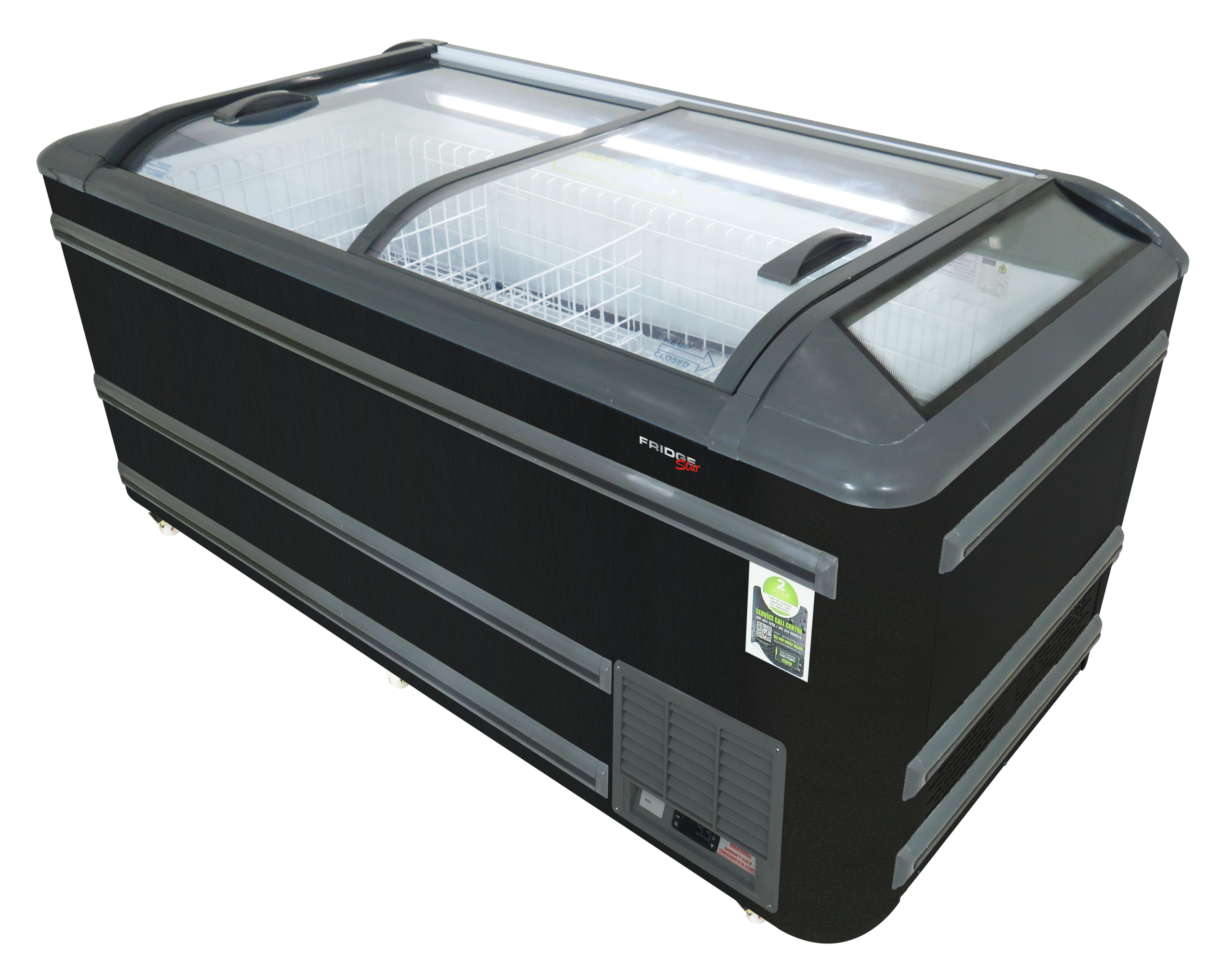 VS2000VTB 788 LT Glass Top Island Freezer Black